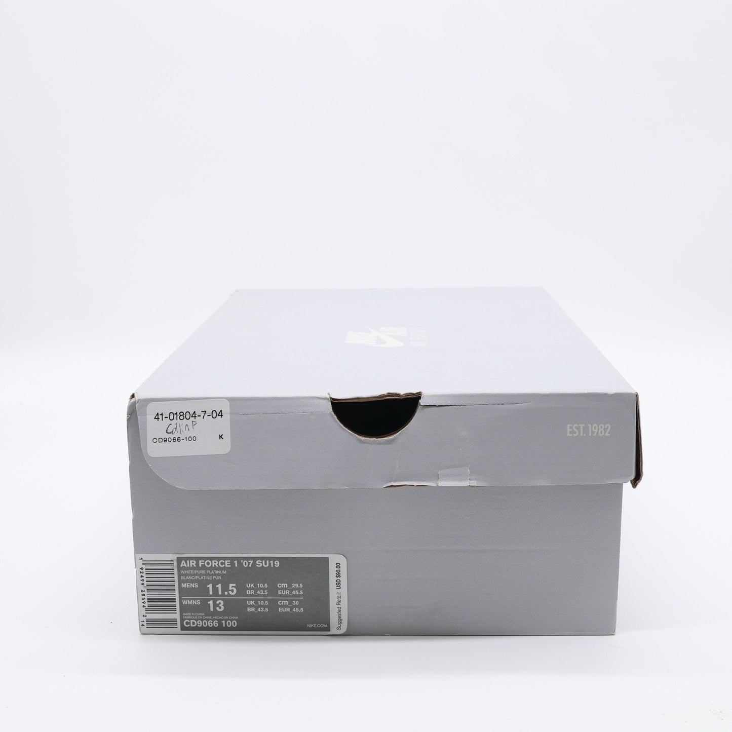 Size 11.5 - Nike Air Force 1 '07 Low ‘White Pure Platinum’